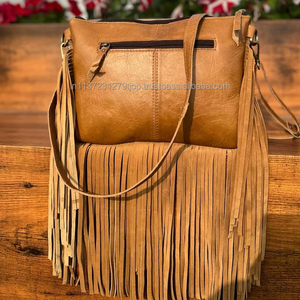 Best Seller 2024 Bolso de hombro de cuero con flecos-Marrón-Bolso cruzado occidental-Monedero de lujo-Bolso bohemio West para mujer - Product Image 5