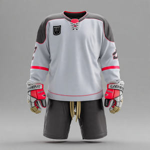 Conjunto de Camiseta y Pantalones Cortos de Hockey sobre Hielo para Entrenamiento, Uniformes de Hockey sobre Hielo de Manga Larga para Hombre y Mujer - Product Image 1