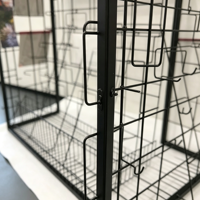 Étagère de présentation en fil métallique avec crochets, présentoir de comptoir noir à 5 niveaux pour cartes et accessoires de magasin de détail