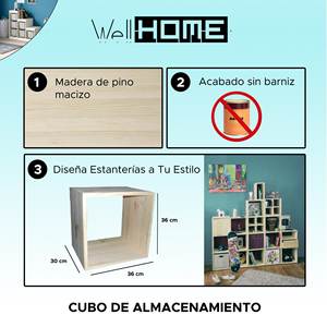 WELL HOME Cube de rangement à compartiments 36x30x36 cm pour peinture, vernissage ou teinture - Product Image 2