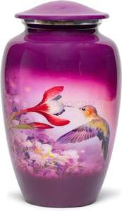 URNE DE CRÉMATION EN ALUMINIUM SOIGNEUSEMENT FABRIQUÉE À LA MAIN POUR LES CENDRES DE GRANDE TAILLE URNES DE LOISIRS (COLIBRI) - Product Image 5