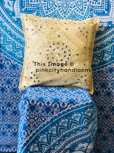 Funda de Cojín Hecha a Mano, Cubierta de Almohada de Algodón con Espejo Bohemio, Decorativa, Bordado - Product Image 5