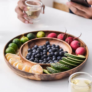 Nouvel arrivage bol en bois d'acacia fait à la main, plaque de séparation bol alimentaire, vente en gros, bon prix du Vietnam - Product Image 4