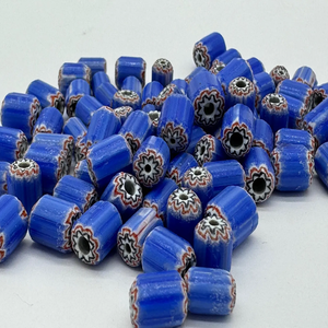 Perles de verre ovales à chevrons vintage en vrac fabriquées à la main pour la fabrication de bijoux perles de cristal au chalumeau perles de vishal - Product Image 2