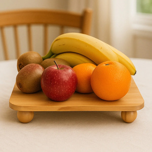 ถาดวางอาหารทรงสี่เหลี่ยมแบบคลาสสิก ขาตั้งไม้ไผ่ ชั้นเดียว ขนาด 30x20 ซม. - Product Image 6