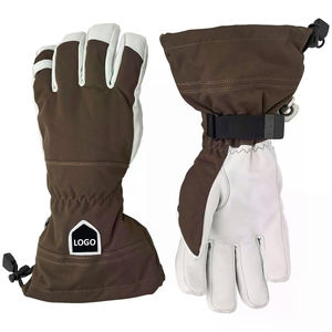 Gants de ski imperméables et coupe-vent pour l'extérieur, avec sangle de poignet réglable, logo personnalisé en cuir pour hommes, snowboard - Product Image 1