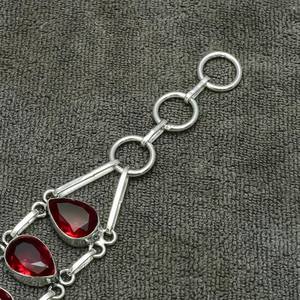 Handmade 925 Sterling Silver Garnet <b>Bracelet</b> Red Gemstone Jewelry Gift for Her or <b>Mom</b> for Parties and Christian Occasions - Product Image 5