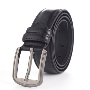 Cinturón de Cuero Genuino Casual para Hombre, Estilo Nuevo, con Patrón Sólido y Hebilla de Aleación - Product Image 3