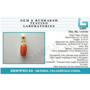 Colgante de Coral Natural (Moonga) de 4.25-12.25 Ratti con Engaste de Ashtdhatu, Gema Astrológica Certificada - Product Image 6