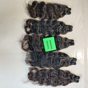 100% non traités vierge indienne jeune femme ondulée naturelle vague profonde faisceaux Temple Extensions de cheveux humains - Product Image 6