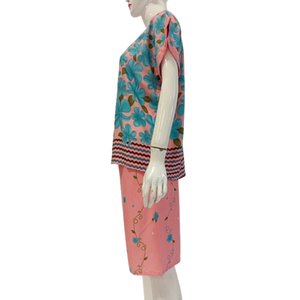 Summer Casual Simple V-neck Floral Print Shot Trouser and <b>Short</b> Sleeved Pajama. Made of 100% Rayon <b>Cool</b> Soft Smooth Fabric - Product Image 5
