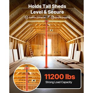 VEVOR Gato hidráulico para suelo de casa con capacidad máxima de carga de 11,200 lb, rango de altura ajustable de 54-150, viga de soporte, poste de gato para sótano - Product Image 2
