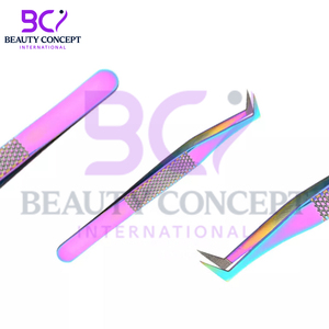 Rainbow Color 5-Piece Set High Quality Anti-Static 45-Degree Eyelash Extension Tweezers Multi-Functional Premium Grafting Beauty - Product Image 5