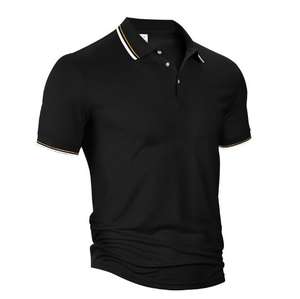 Vêtements de travail pour hommes avec logo personnalisé, solides, respirants, pour chemise, coupe ajustée, été, 100% polyester, uniforme professionnel, manches courtes de golf - Product Image 3