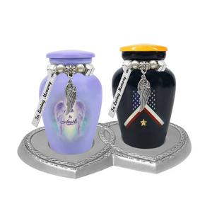 Double Heart Pewter Memorial Stand <b>for</b> 2 <b>Mini</b> Small <b>Urns</b> Aluminium <b>urns</b> <b>for</b> human <b>ashes</b> adult male female large <b>ashes</b> men - Product Image 6