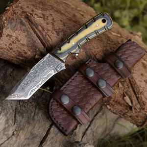Professional Damascus Steel Tracker <b>Knife</b> Full Tang Outdoor Camping Bushcraft Utility <b>Knife</b> Handmade Craftsmanship - Product Image 2
