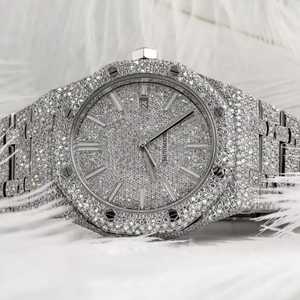 Best Quality Fully Iced Automatic Stainless Steel Analog <b>Watch</b> VVS Moissanite Diamond Hip Hop Style Fashionable Business Antique - Product Image 1