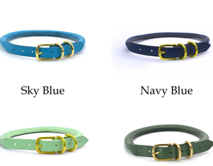 Collier de chien en cuir roulé avec boucle-2cm ou 1.2cm de largeur Collier de chien pour lévrier et Whippet - Product Image 1