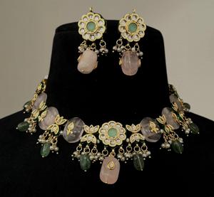 ชุดสร้อยคอพร้อมต่างหูชุบทองคุณภาพดี ประดับด้วยคริสตัลคุณภาพสูง ดีไซน์หรูหรา เหมาะสำหรับงานแต่งงาน สำหรับผู้หญิงและเด็กผู้หญิง - Product Image 1