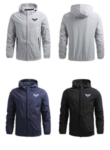 Veste à capuche noire pour homme avec poches zippées Vêtements d'extérieur coupe-vent légers et décontractés pour le printemps et l'automne Lavable en machine 2026 - Product Image 5