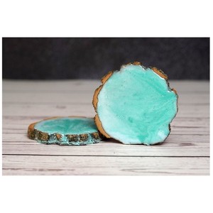 Epoxy Resin Coaster Drink Table and Hotel Use Coasters Style Wood Acacia Wood Square Coasters with Epoxy Resin - Product Image 3