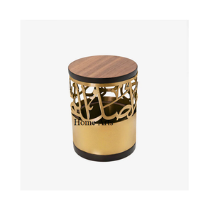 Ensemble de 2 brûleurs d'encens en aluminium de forme ronde Mabkhar couleur argent et or pour utilisation de fête de mariage - Product Image 2