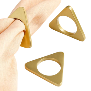 Wooden Napkin Rings Natural Brown Wood Finish Decorative <b>Handcuff</b> Serviette Holders For Dining Table Wedding Party On Wholesale - Product Image 2