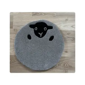 Alfombra de lana cómoda y acogedora, alfombras y juegos de Área del fabricante para sala de estar, alfombras de dormitorio, patrón de estampado de animales para un hogar cálido - Product Image 1