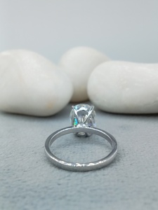 Anillo de Hip Hop de moda de oro de 10K y 18K de lujo para mujer, Baguette redondeada de diamante Natural VVS completo para Aniversario de fiesta certificado - Product Image 4
