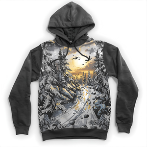 Sweat-shirt à capuche imprimé Golden Shade du fabricant en molleton de coton avec design graphique et options OEM/ODM - Product Image 5