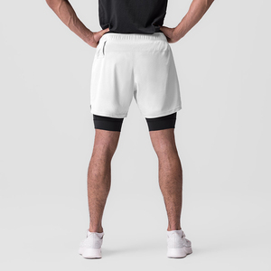 Shorts de sport pour hommes respirants à séchage rapide en toile tricotée unie à taille mi-haute pour l'entraînement et la gym, service OEM - Product Image 5