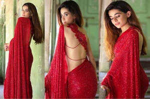 Indian Supplier Beautiful Georgette Fancy Sequence Work Saree for Women Wedding Birthday Party Wear Modern Collection - Product Image 6
