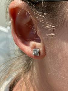 Luxury Round Cut VVS Moissanite Diamond Stud <b>Earrings</b> With Gold Plated 925 Silver <b>Fine</b> Minimalist Fashion Jewelry At Low Price - Product Image 2