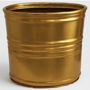 Pot de tuyau élégant en laiton doré antique avec un design martelé détaillé, parfait pour les coins de jardin, affiche de décoration intérieure élégante - Product Image 1