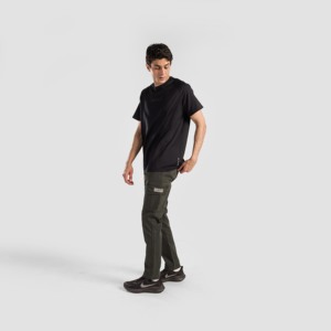 Pantalon cargo Essential Olive 100% coton, logo personnalisable, coupe droite, toile en velours côtelé, taille XL, fermetures éclair décoratives, coloré - Product Image 4