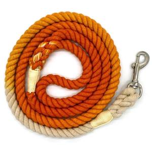 Laisse pour chien en corde tressée ombrée 100% coton multicolore - Product Image 3