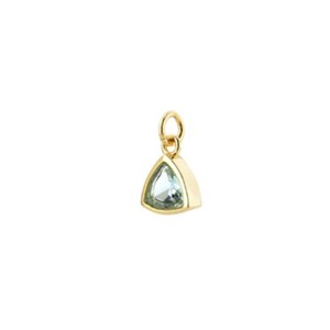 Pendentif en pierre précieuse de quartz aigue-marine-Pendentif en forme de billion de pierres précieuses à facettes, pendentif en argent sterling 925 plaqué or - Product Image 1