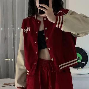 Top qualité Baseball veste lettre imprimer doux surdimensionné manteau femmes vestes en cuir mode coréenne Streetwear - Product Image 2