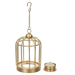 Gold Metal Mini Cage Metal Brass Candle Holders <b>Lanterns</b> and Candle Stand <b>Set</b> for Wedding Dinner Table Decor - Product Image 2