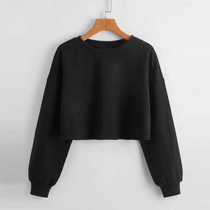 Nuevo estilo, Sudadera corta para mujer, chándal de nuevo diseño para mujer, sudadera personalizada de Color sólido para mujer - Product Image 1