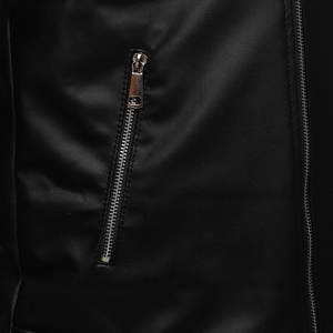 Veste d'hiver en cuir véritable respirante de haute qualité pour homme, col en fourrure de mouton, poche décorative tendance, veste pour homme - Product Image 5