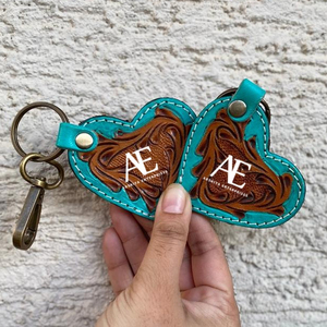 Porte-clés en cuir taillé sculpté à la main Porte-clés en cuir de forme exotique mignon Accessoires en cuir taillé Porte-clés mignons pour unisexe - Product Image 1