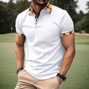 Camiseta de Manga Corta para Hombre, Talla Grande, Estilo Europeo Americano, Transpirable, de Secado Rápido, para Verano, Informal de Negocios, con Estampado - Product Image 6