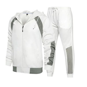 Survêtements pour hommes de haute qualité, nouvelle arrivée, sweat-shirt à capuche oversize zippé et jogging, couleur unie, vêtements décontractés pour hommes - Product Image 1