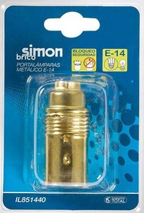 Portalampada E14 in Ottone Placcato (Simon IL851440) - Product Image 2