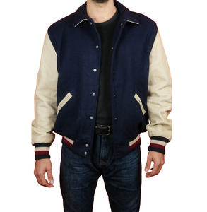 Chaqueta universitaria de lana deportiva de peso pesado de alta calidad chaqueta de béisbol Letterman Leather CollegeBaseballjacket para hombres - Product Image 3