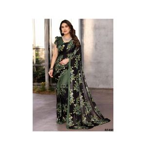 Saree con estampado de Georgette suave y vibrante con contraste llamativo y blusa perfecta para eventos festivos salidas casuales y uso diario - Product Image 1