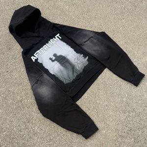 เสื้อฮู้ดแบบสวมหัวมีฮู้ดโอเวอร์ไซส์ผ้าคอตตอน100% ขนาดใหญ่พิเศษของผู้ชายกำหนดเองลายปักโลโก้แบบเรียบๆ500gsm - Product Image 2