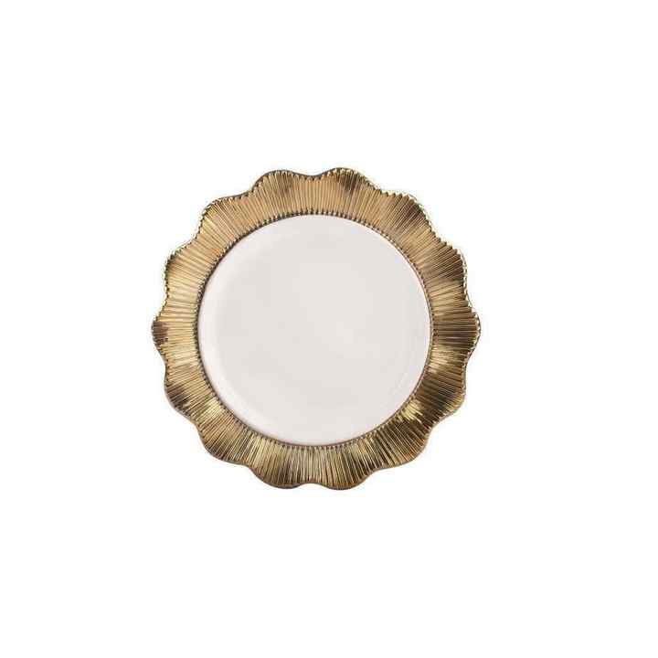 Serving Plate Lace Round Gold 34cm