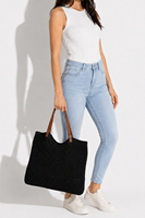 Bolso de Hombro Tejido para Mujer con Correa de Cuero, Bolso Tote Casual Elegante, Bolso de Ganchillo a la Moda, Bolso Tejido para Uso Diario